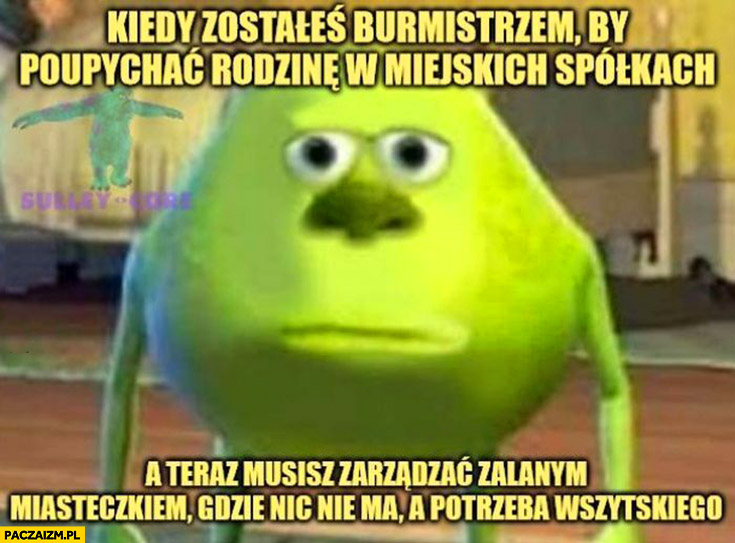 Kiedy zostałeś burmistrzem by poupychać rodzinę w miejskich spółkach a teraz musisz zarządzać zalanym miasteczkiem gdzie nic nie ma a potrzeba wszystkiego wszystkiego