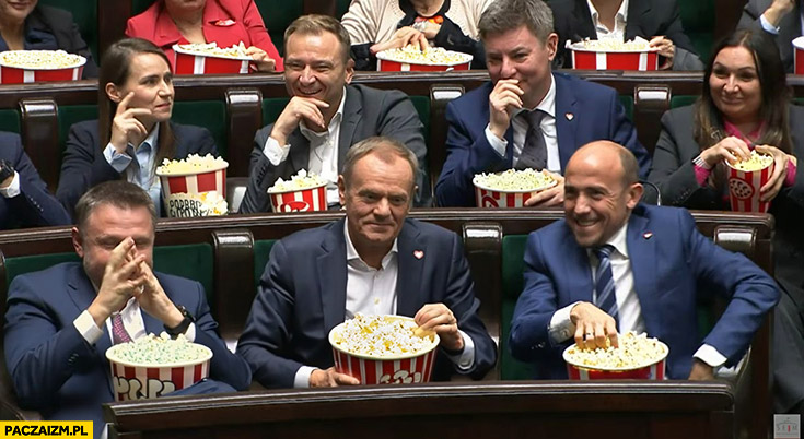 Koalicja w sejmie z popcornem przeróbka photoshop