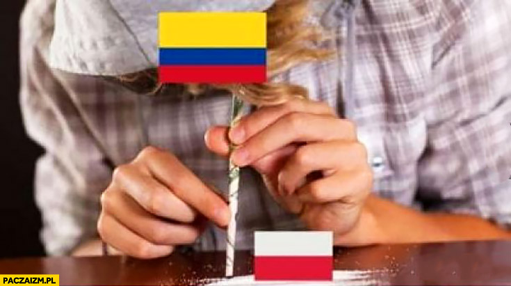 Kolumbia wciąga Polskę jak ścieżkę kokainy mecz na mundialu