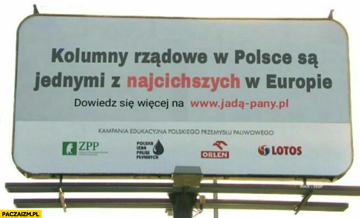 Kolumny rządowe w Polsce są jednymi z najcichszych w Europie reklama billboard