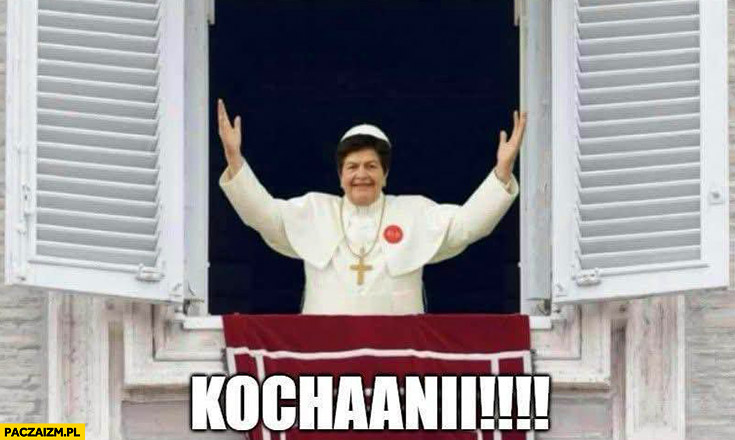 Konklawe papież Seneszyn w oknie kochani