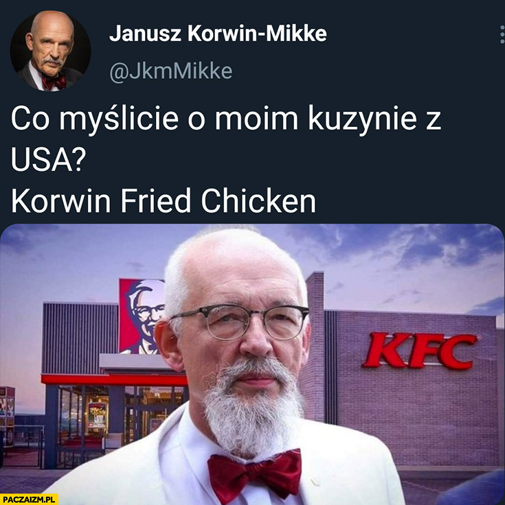 Korwin co myślicie o moim kuzynie z USA Korwin Fried Chicken KFC