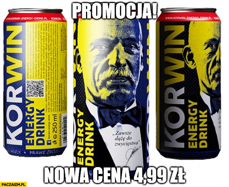 Korwin energy drink promocja nowa cena 4,99 zł