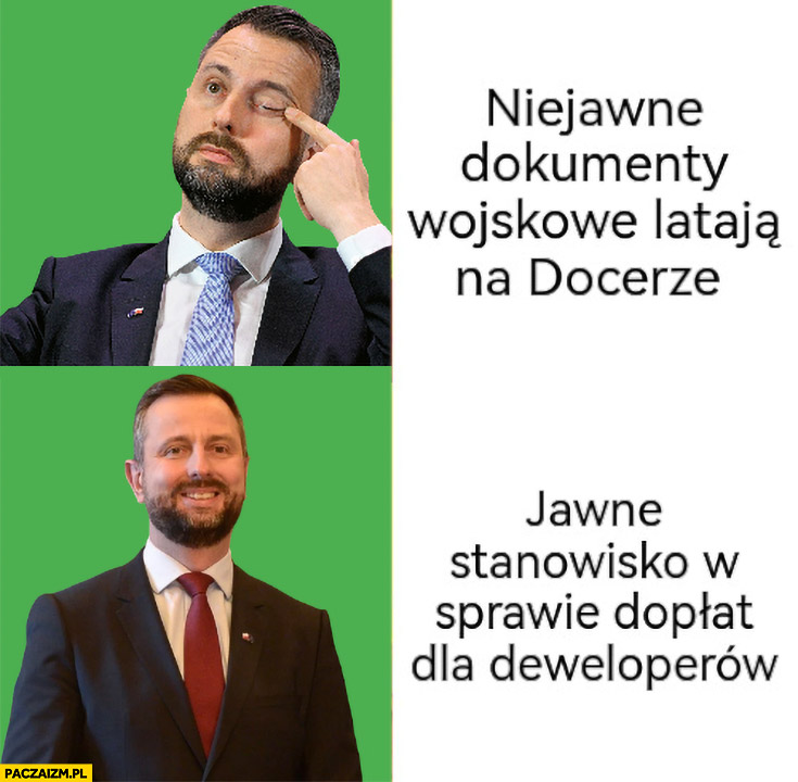 Kosiniak-Kamysz niejawne dokumenty wojskowe na docerze vs jawne stanowisko w sprawie dopłat dla deweloperów