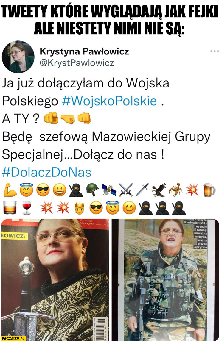 Krystyna Pawłowicz tweety które wyglądają jak fejki ale niestety nimi nie są