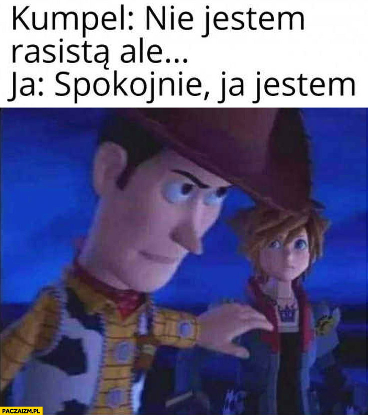 Kumpel: nie jestem rasistą, ale… ja: spokojnie, ja jestem Toy Story
