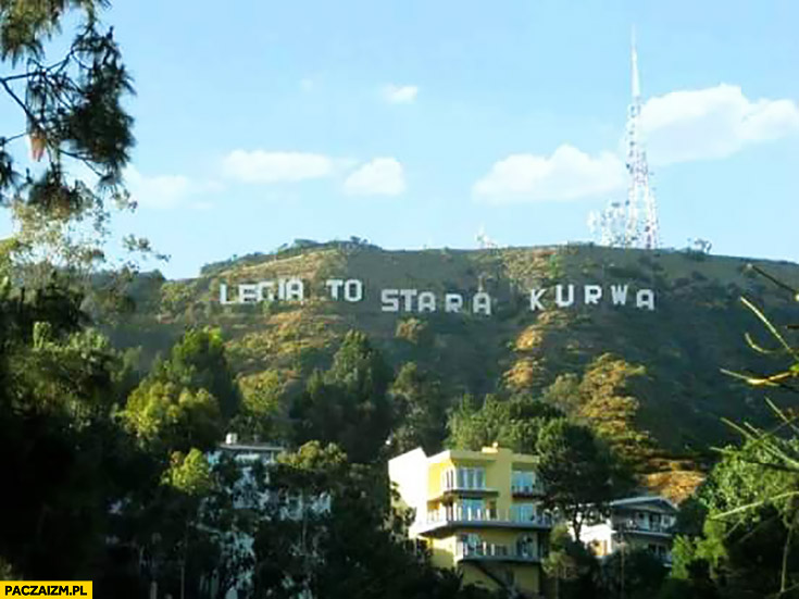 Legia to stara kurna napis na wzgórzu Hollywood