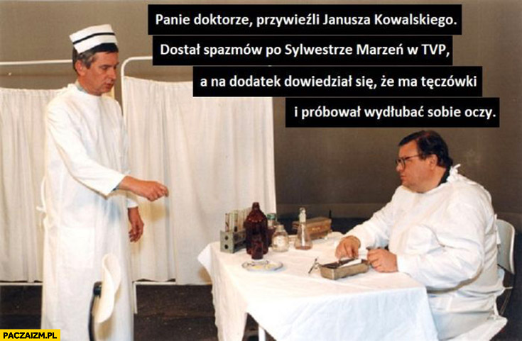 Lekarz przywieźli Janusza Kowalskiego dostał spazmów po sylwestrze marzeń TVP