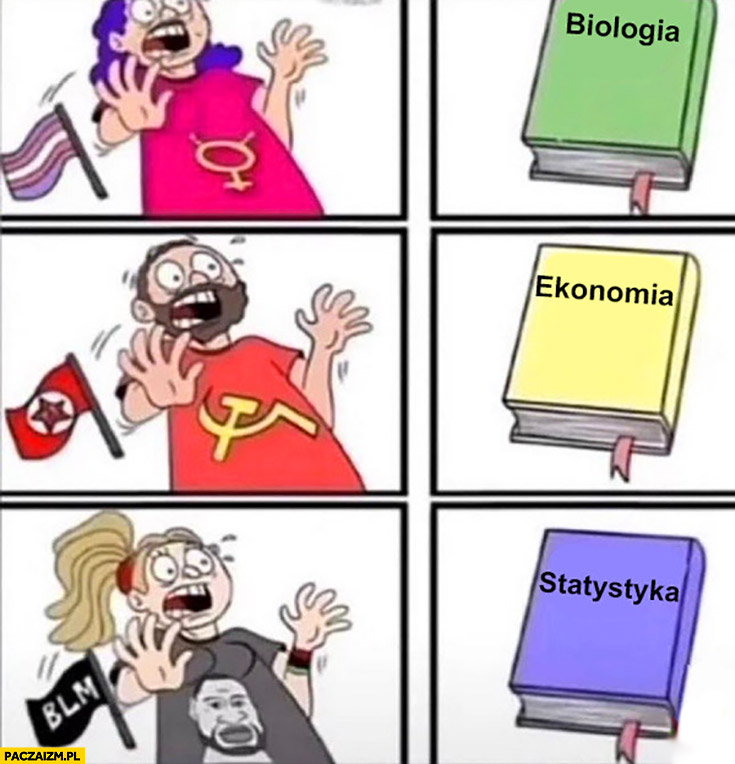 LGBT boi się biologii komunista boi się ekonomii blm black lives matter boi się statystyki