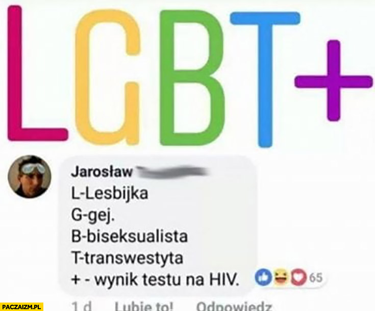 LGBT plus jako wynik testu na hiv