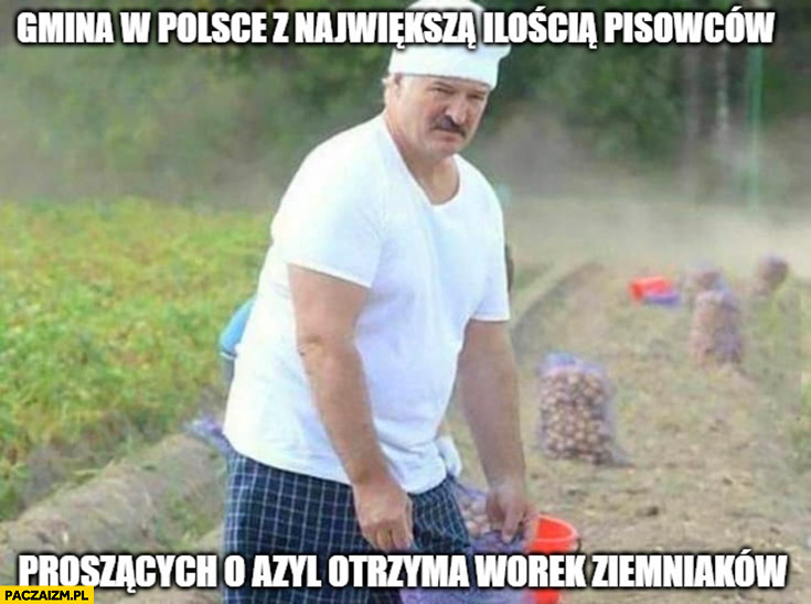 Łukaszenka gmina w Polsce z największą ilością pisowców proszących o azyl otrzyma worek ziemniaków