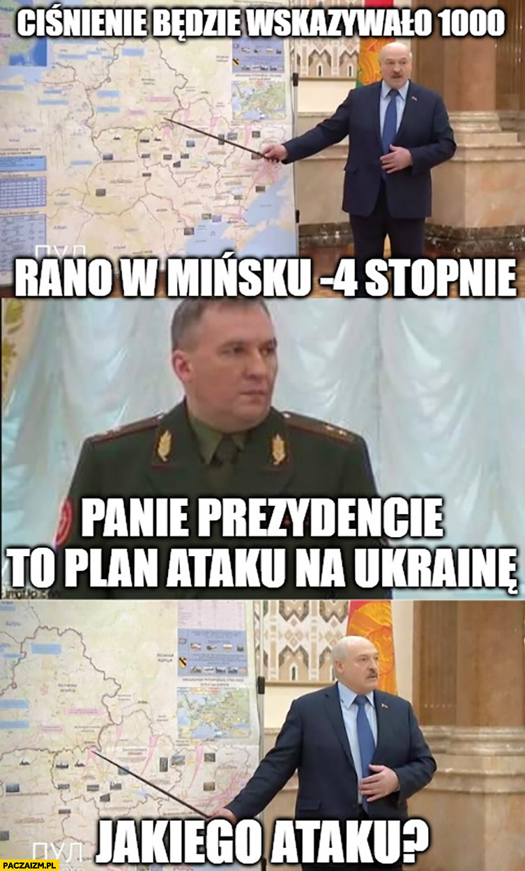 Łukaszenka prognoza pogody ciśnienie, temperatura, panie prezydencie to plan ataku na Ukrainę, jakiego ataku?
