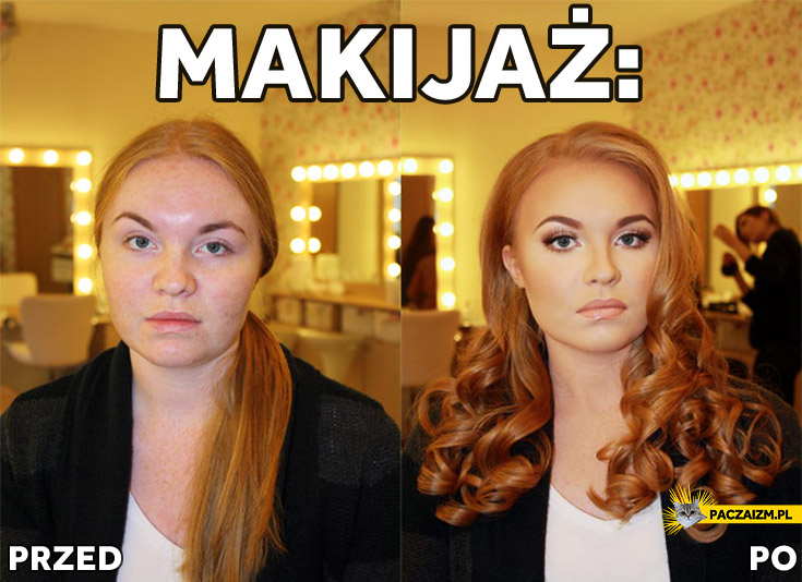 Makijaż przed i po