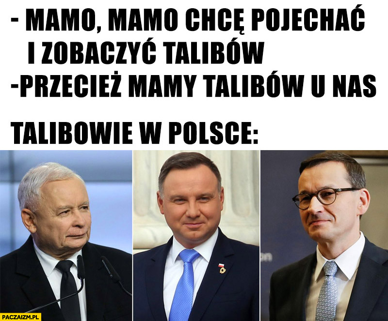 Mamo chce pojechać i zobaczyć talibów, przecież mamy talibów u nas, talibowie w Polsce: Kaczyński, Duda, Morawiecki