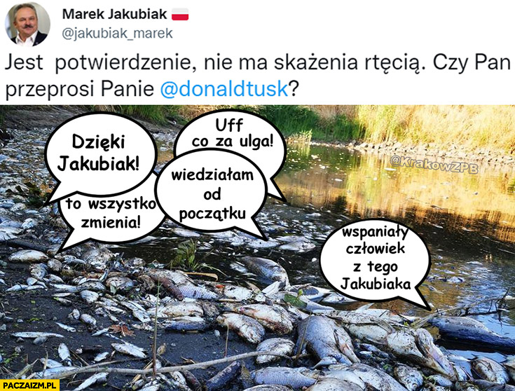 Marek Jakubiak jest potwierdzenie nie ma rtęci czy Tusk przeprosi? Zdechłe ryby: co za ulga, to wszystko zmienia, dzięki Jakubiak