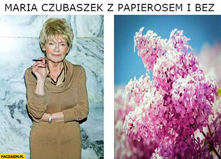 Maria Czubaszek z papierosem i bez kwiat bzu