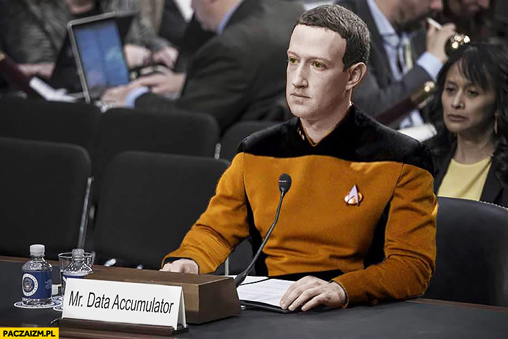 Mark Zuckerberg Mr Data Accumulator Star Trek przeróbka