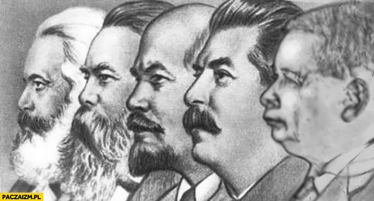Marks, Engels, Lenin, Stalin, Kaczyński komuniści przeróbka
