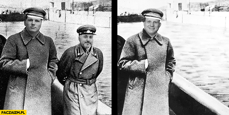 Mentzen usuwa Dziambora ze zdjęcia jak Stalin przeróbka
