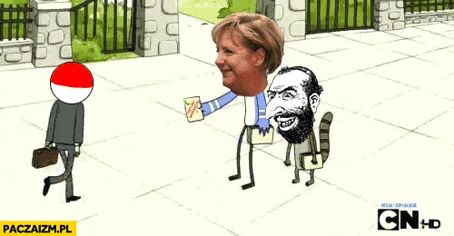 Merkel przyjmij imigrantów Polska animacja