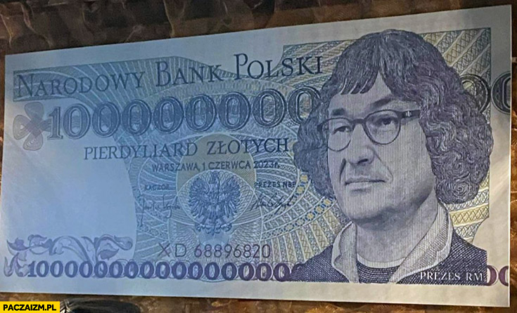 Morawiecki banknot pierdyliard złotych przeróbka pub Mentzen
