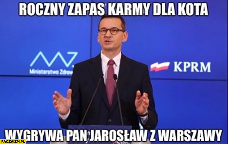 Morawiecki roczny zapas karmy dla kota wygrywa pan Jarosław z Warszawy loteria