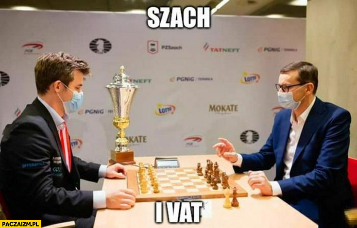 Morawiecki szach i VAT gra w szachy Magnus Carlsen