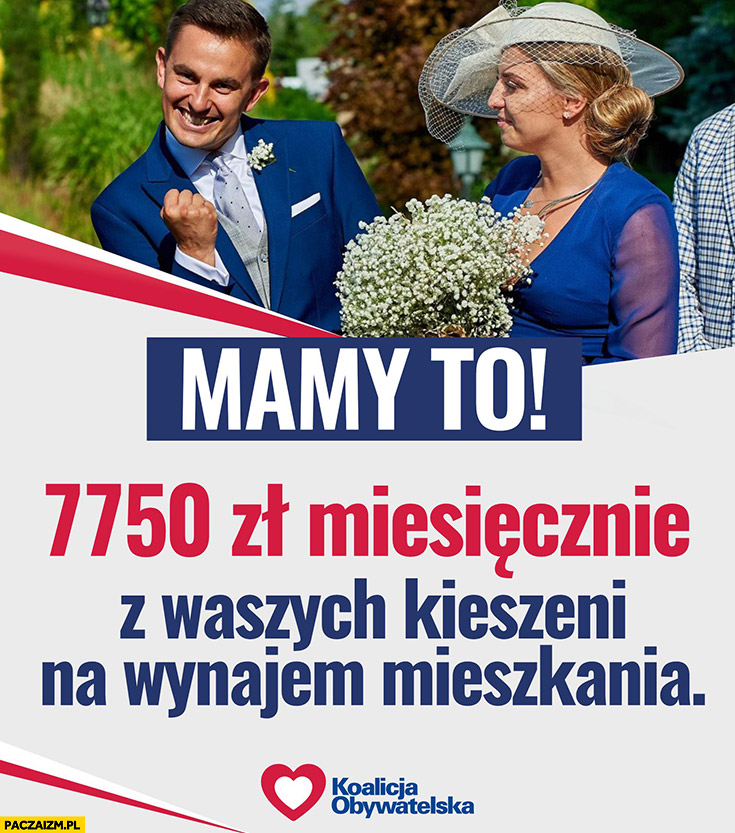 Myrcha Gajewska mamy to 7750 zł miesięcznie z waszych kieszeni na wynajem mieszkania Koalicja Obywatelska