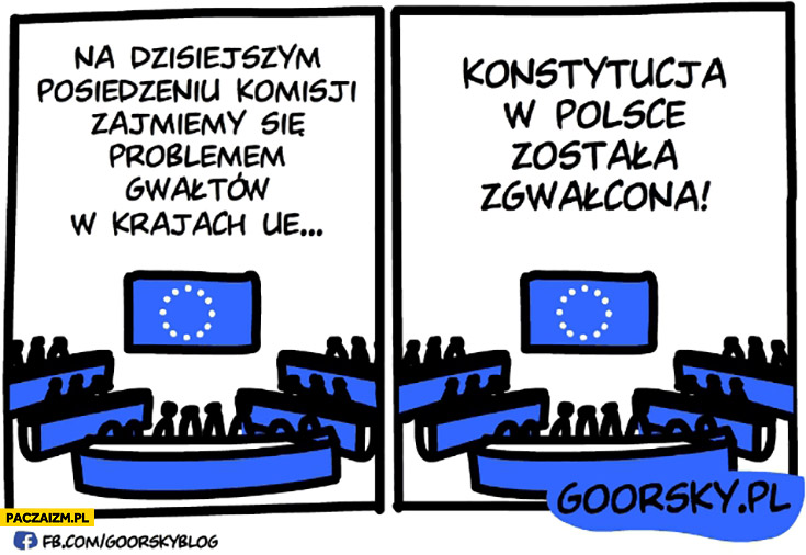 Na dzisiejszym posiedzeniu komisji zajmiemy się problemem gwałtów w krajach UE konstytucja w Polsce została zgwałcona Goorsky