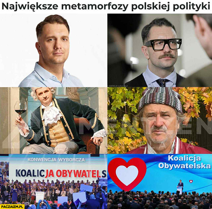 Największe metamorfozy polskiej polityki: Mejza, Palikot, Koalicja Obywatelska