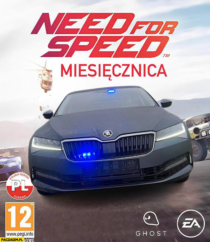 Need for Speed miesięcznica Smoleńska okładka gry rządowe auto Skoda