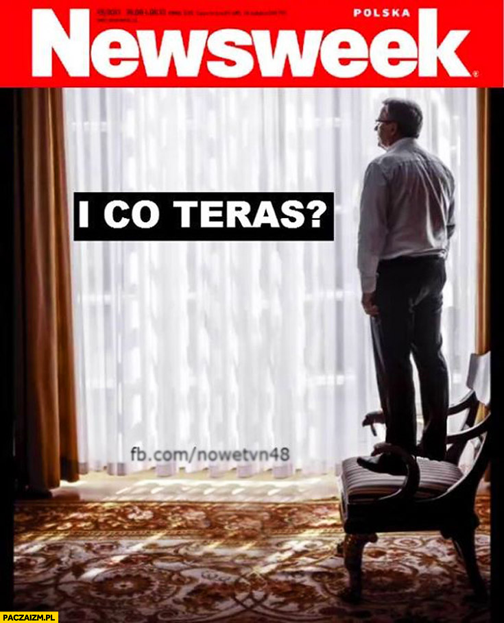 Newsweek okładka i co teraz Komorowski na krześle