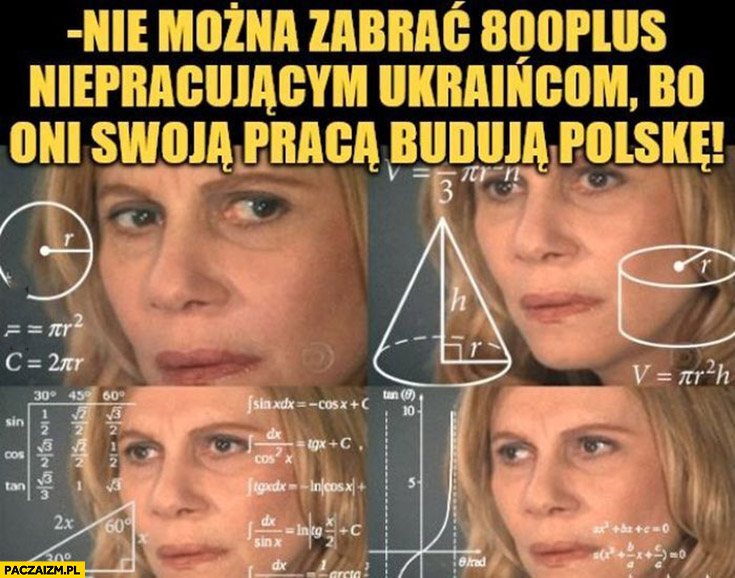 Nie można zabrać 800 plus niepracującym Ukraińcom bo oni swoją pracą budują Polskę