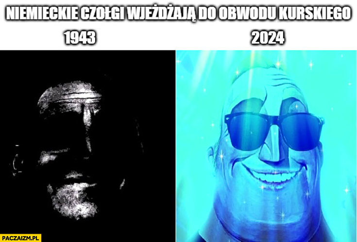 Niemieckie czołgi wjeżdżają do obwodu Kurskiego 1943 vs 2024 porównanie