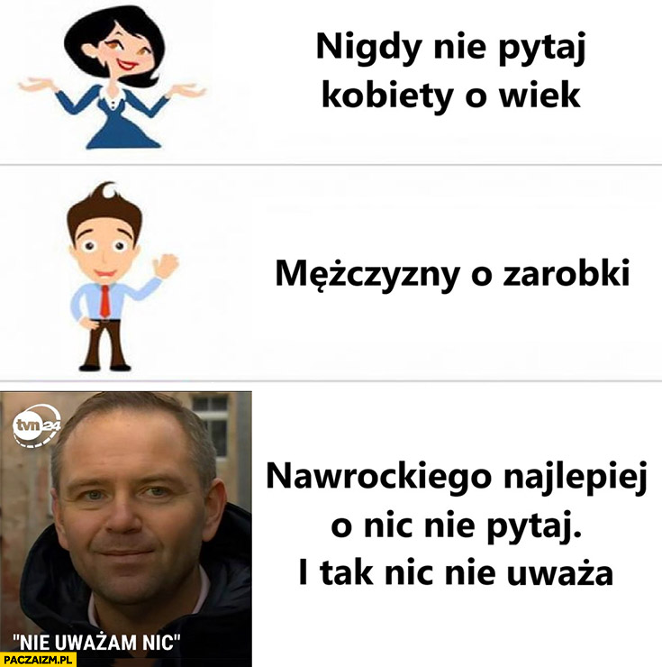 Nigdy nie pytaj, Nawrockiego najlepiej o nic nie pytaj i tak nic nie uważa