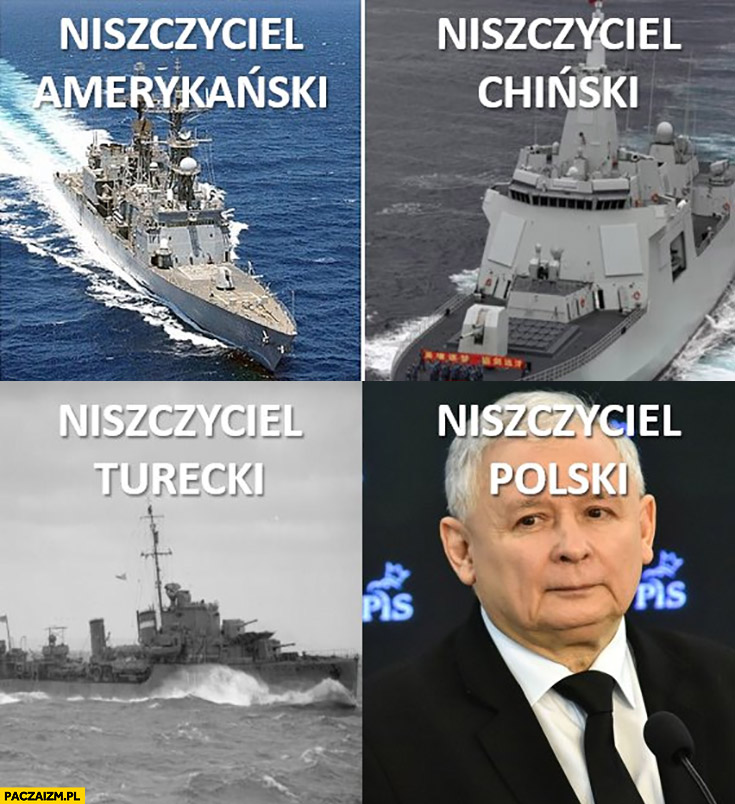 Niszczyciele statki vs niszczyciel polski Kaczyński