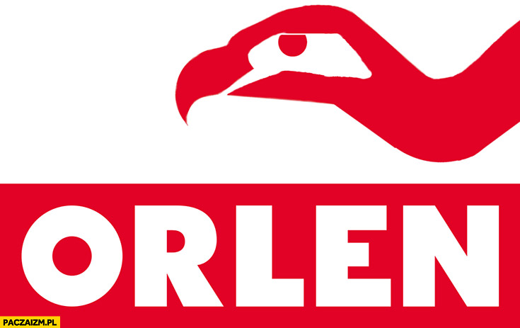 Nowe logo Orlen sęp zamiast orła przeróbka