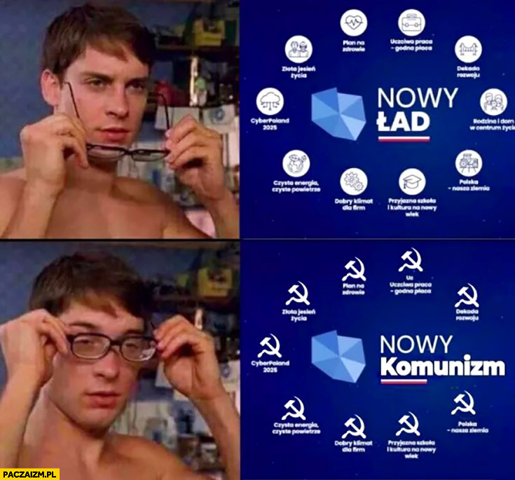 Nowy ład polski nowy komunizm po założeniu okularów
