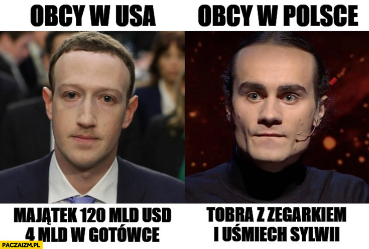 Obcy w USA Zuckerberg vs obcy w Polsce Artur Baranowski torba z zegarkiem i uśmiech Sylwii
