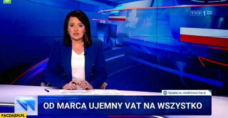 Od marca ujemny VAT na wszystko pasek wiadomości TVP