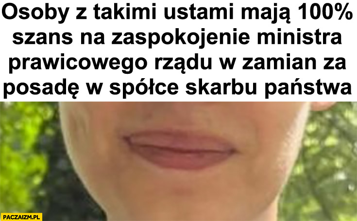 Oskar Szafarowicz osoby z takimi ustami mają 100% procent szans na zaspokojenie ministra prawicowego rządu w zamian za posadę w spółce skarbu państwa