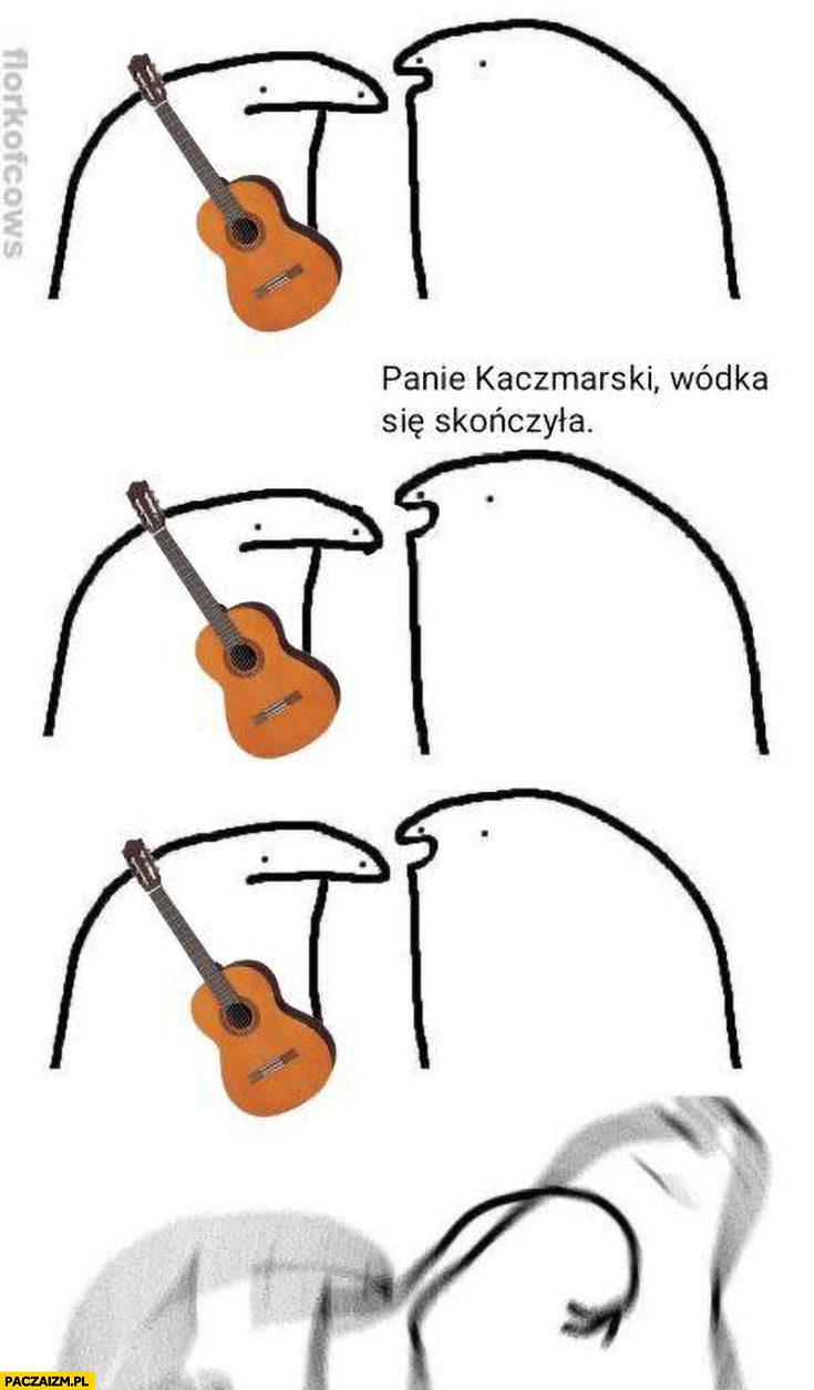 Panie Kaczmarski wódka się skończyła dostaje w mordę komiks