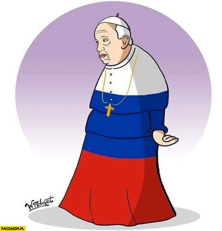 Papież Franciszek flaga rosji popiera putina widget