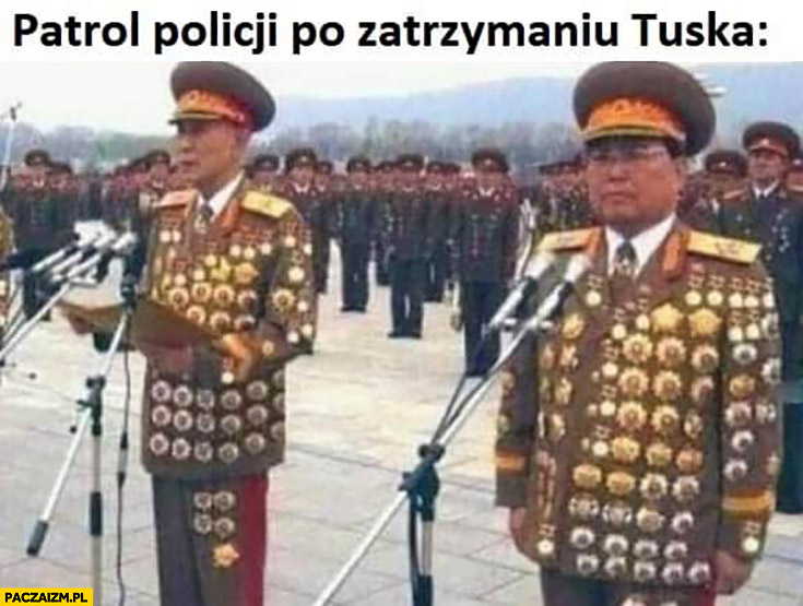 Patrol policji po zatrzymaniu Tuska prawo jazdy cali w medalach orderach