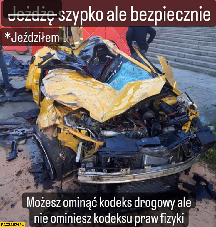 Patryk Peretti wypadek Renault Megane Kraków jeżdżę jeździłem szybko ale bezpiecznie możesz ominąć kodeks drogowy ale nie ominiesz kodeksu praw fizyki