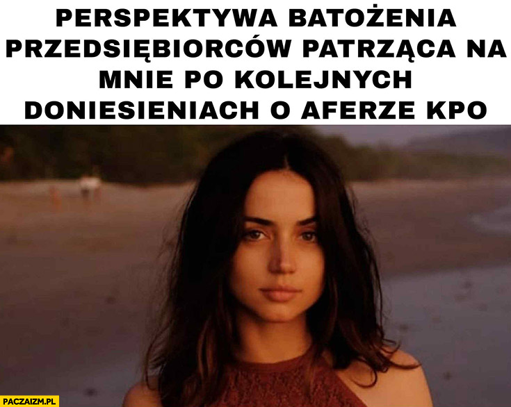 Perspektywa batożenia przedsiębiorców patrząca na mnie po kolejnych doniesieniach o aferze KPO Ana de Armas