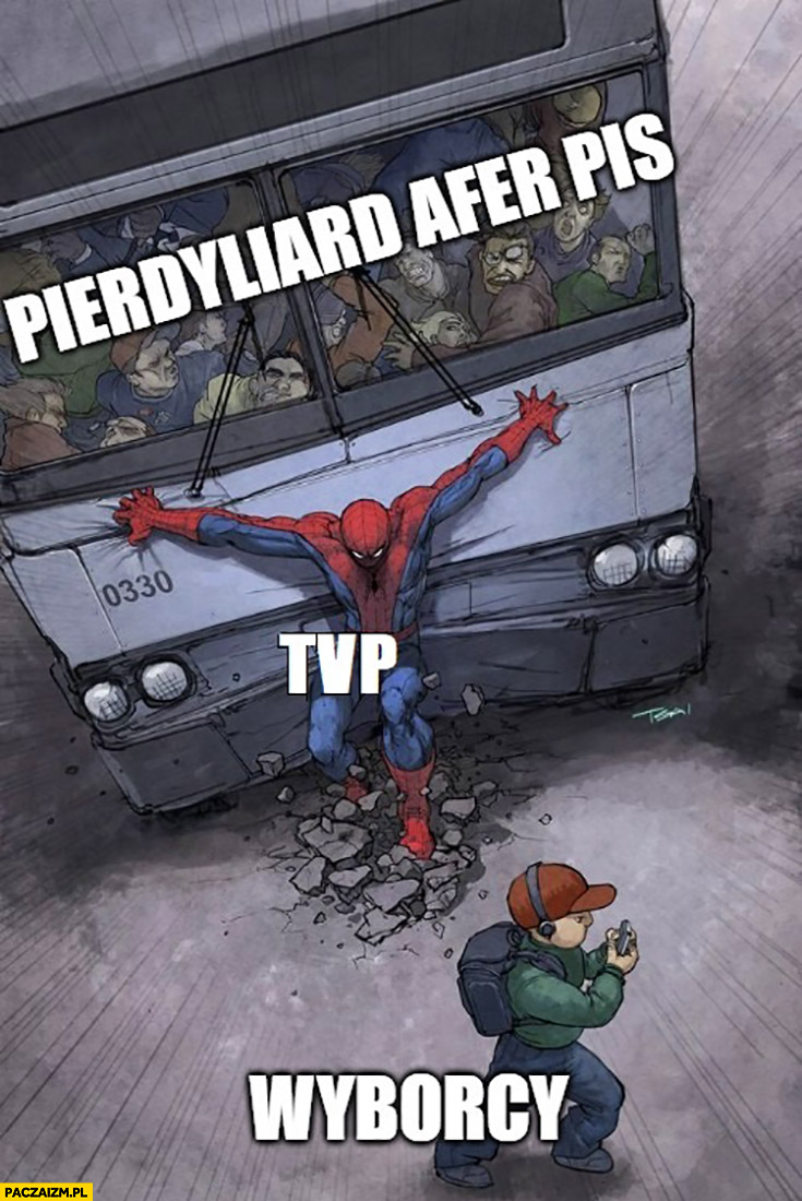 Pierdyliard afer PiS TVP Spiderman ukrywa przed wyborcami