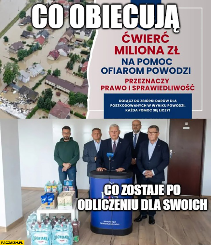 PiS co obiecują vs co zostaje po odliczeniu dla swoich