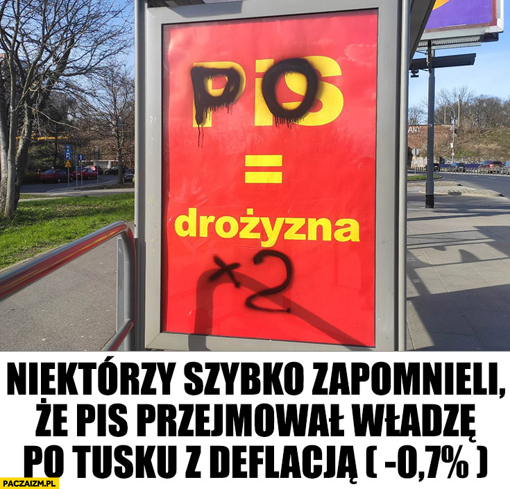 PiS = drożyzna, PO = drożyzna x2 niektórzy zapomnieli, że PiS przejmował władze po Tusku z deflacją