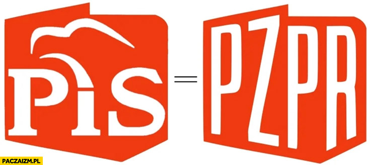 PiS równa się PZPR logo